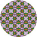 Round Patterned Green Novelty Rug, pat2884