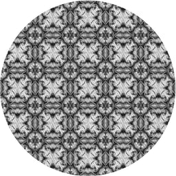 Round Machine Washable Transitional Light Black Rug, wshpat2885