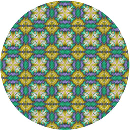 Round Patterned Gray Novelty Rug, pat2886
