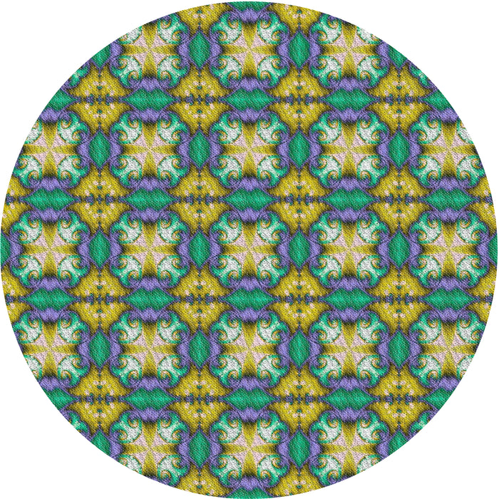 Round Patterned Gray Novelty Rug, pat2886