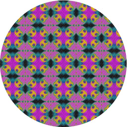 Round Machine Washable Transitional Green Rug, wshpat2887