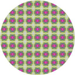 Round Machine Washable Transitional Green Rug, wshpat2889