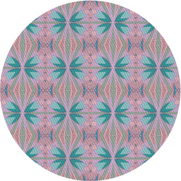 Round Machine Washable Transitional Light Steel Blue Rug, wshpat2892