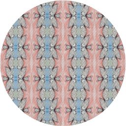 Round Patterned Gray Novelty Rug, pat2894