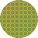 Round Patterned Green Novelty Rug, pat2897