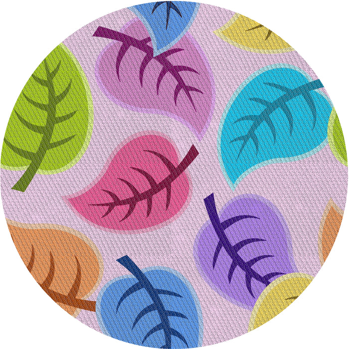 Round Patterned Pale Silver Gray Novelty Rug, pat289