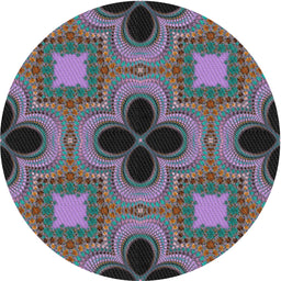 Round Machine Washable Transitional Burgundy Brown Rug, wshpat2903