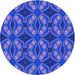 Round Patterned Sky Blue Novelty Rug, pat2904