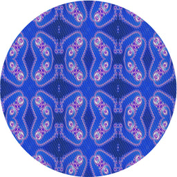 Round Machine Washable Transitional Sky Blue Rug, wshpat2904