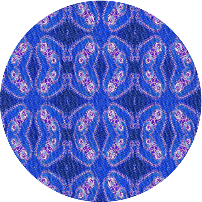 Round Machine Washable Transitional Sky Blue Rug, wshpat2904