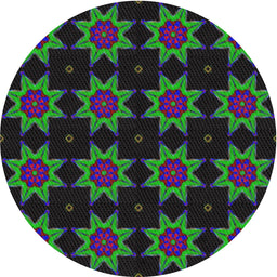 Round Patterned Pine Green Novelty Rug, pat2905