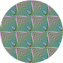 Round Patterned Mauve Taupe Purple Novelty Rug, pat2909