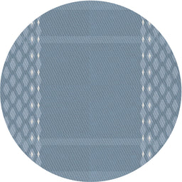 Round Patterned Azure Blue Novelty Rug, pat290