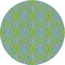 Round Machine Washable Transitional Khaki Green Rug, wshpat2910