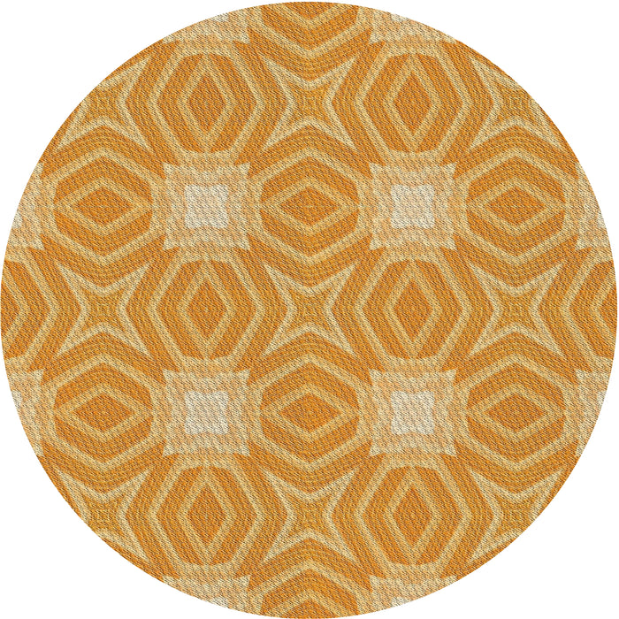 Round Patterned Sedona Brown Novelty Rug, pat2912
