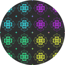 Round Patterned Mid Gray Novelty Rug, pat2913