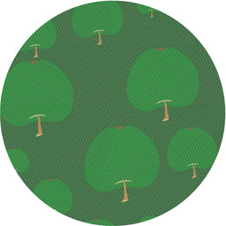 Round Patterned Deep Emerald Green Novelty Rug, pat2920