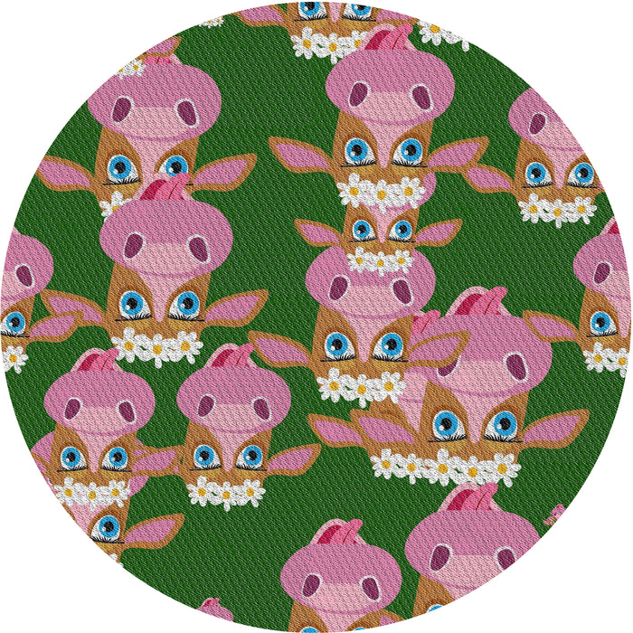 Round Patterned Chestnut Brown Novelty Rug, pat2926