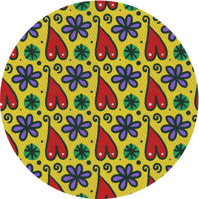 Round Patterned Bakers Brown Novelty Rug, pat2928