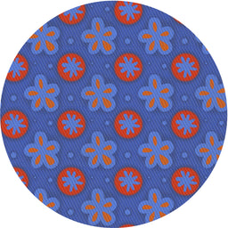 Round Machine Washable Transitional Blue Rug, wshpat2929