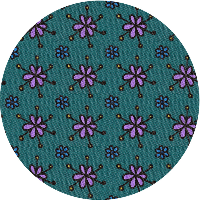 Round Machine Washable Transitional Light Sea Green Rug, wshpat2935