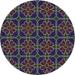 Round Patterned Silver Gray Novelty Rug, pat2936