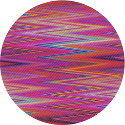Round Machine Washable Transitional Purple Pink Rug, wshpat2945