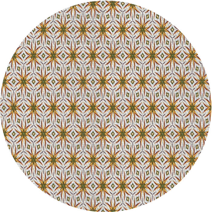 Round Patterned Sienna Brown Novelty Rug, pat2946