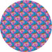 Round Patterned Koi Blue Novelty Rug, pat2947