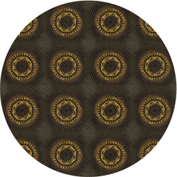 Round Machine Washable Transitional Brown Rug, wshpat2949