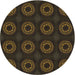 Round Patterned Brown Novelty Rug, pat2949
