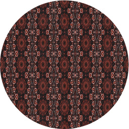 Round Machine Washable Transitional Chestnut Brown Rug, wshpat294