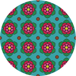 Round Machine Washable Transitional MediumSpring Green Rug, wshpat2960