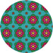 Round Patterned Spring Green Modern Rug, pat2960