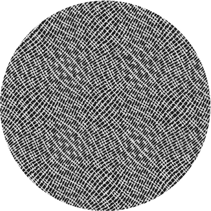 Round Patterned Mid Gray Novelty Rug, pat296