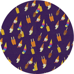 Round Patterned Mauve Taupe Purple Novelty Rug, pat2971