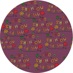 Round Patterned Tulip Pink Novelty Rug, pat2977