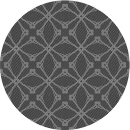 Round Machine Washable Transitional Charcoal Black Rug, wshpat2981