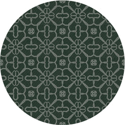 Round Patterned Grayish Turquoise Green Novelty Rug, pat2982