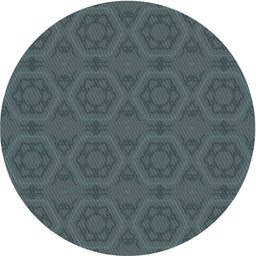Round Machine Washable Transitional Slate Gray Rug, wshpat2986