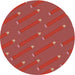 Round Patterned Red Novelty Rug, pat2987