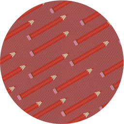 Round Machine Washable Transitional Red Rug, wshpat2987
