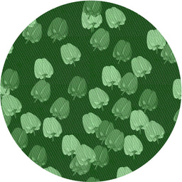 Round Patterned Dark Green Novelty Rug, pat2988
