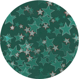 Round Patterned Mint Green Novelty Rug, pat2994