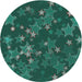 Round Patterned Mint Green Novelty Rug, pat2994