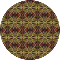 Round Machine Washable Transitional Caramel Brown Rug, wshpat2998