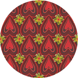 Round Machine Washable Transitional Tomato Red Rug, wshpat2999