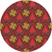 Round Machine Washable Transitional Tomato Red Rug, wshpat2999