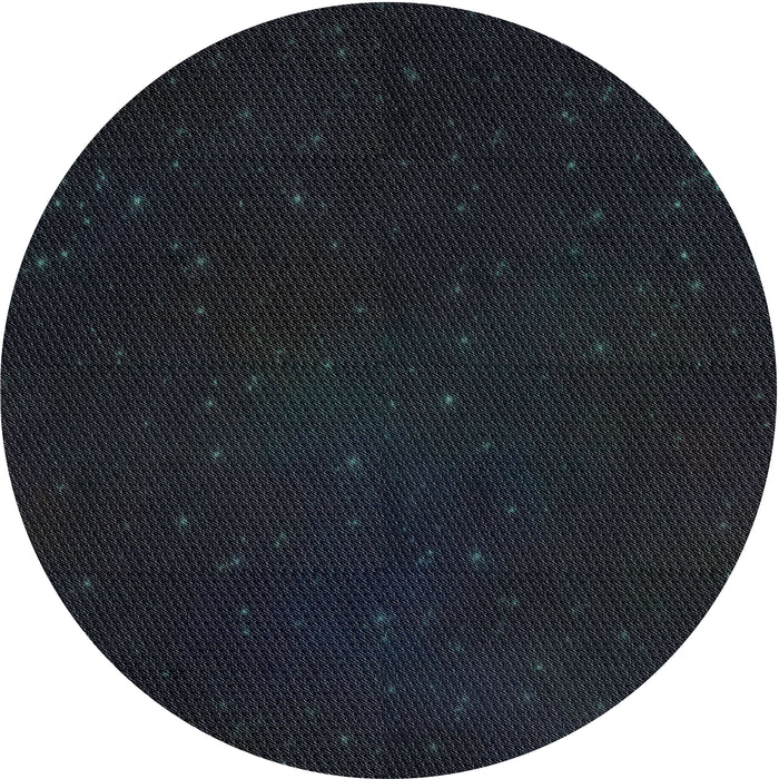 Round Machine Washable Transitional Black Rug, wshpat3013