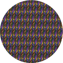 Round Patterned Dark Purple Novelty Rug, pat3018